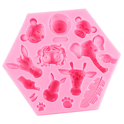 Jungle Animal Faces Silicone Mold - Animal Mould
