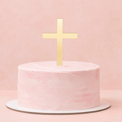 Gold Cross Topper - Iconic Cake Art