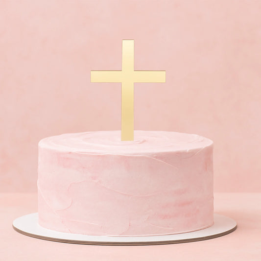 Gold Cross Topper - Iconic Cake Art