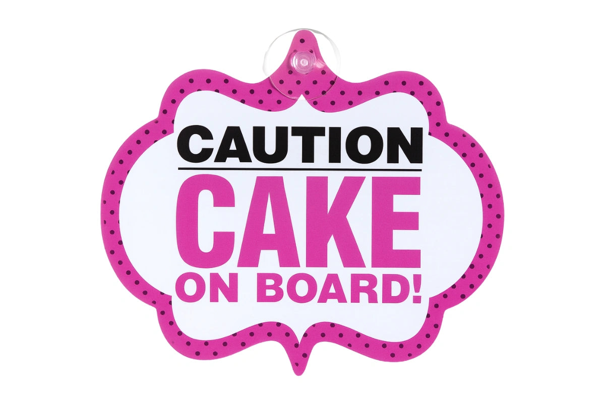 Caution - Cake on Board Hanging Car Sign - Iconic Cake Art