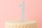 Diamante Number 1 - Rhinestone Cake Topper Monogram Birthday Anniversary 12cm - Iconic Cake Art