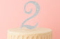 Diamante Number 2 - Rhinestone Cake Topper Monogram Birthday Anniversary 12cm - Iconic Cake Art
