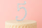 Diamante Number 5 - Rhinestone Cake Topper Monogram Birthday Anniversary 12cm - Iconic Cake Art