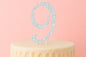 Diamante Number 9 - Rhinestone Cake Topper Monogram Birthday Anniversary 12cm - Iconic Cake Art
