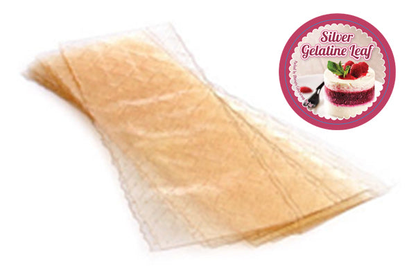 Silver Gelatine Sheets - 10 - Halal - Iconic Cake Art
