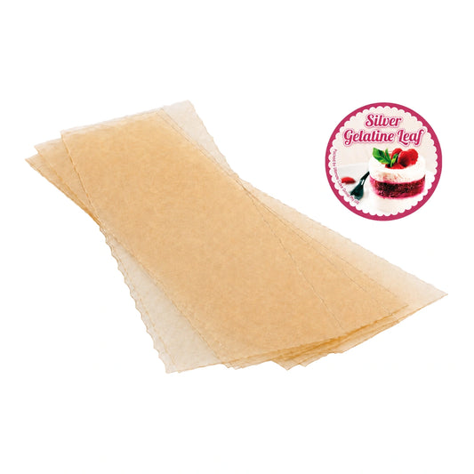 Silver Gelatine Sheets - 10 - Halal - Iconic Cake Art