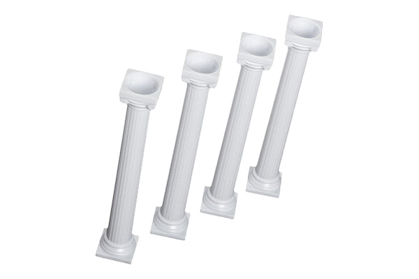 4pce White Cake Pillar - Grecian Style - 5 Inch