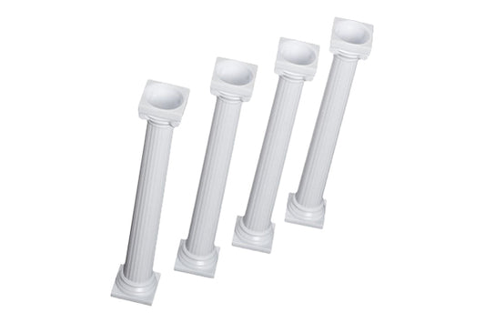 4pce White Cake Pillar - Grecian Style - 5 Inch