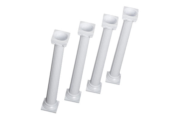 4pce White Cake Pillar - Grecian Style - 7 Inch