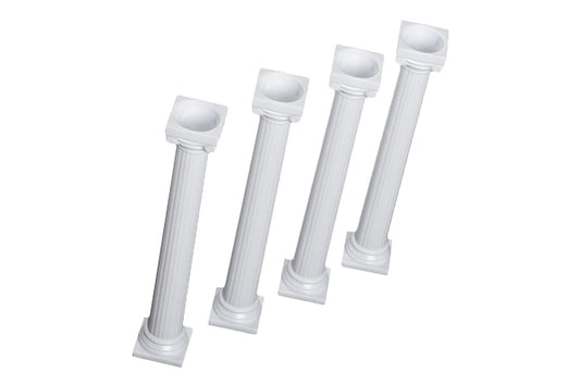 4pce White Cake Pillar - Grecian Style - 7 Inch