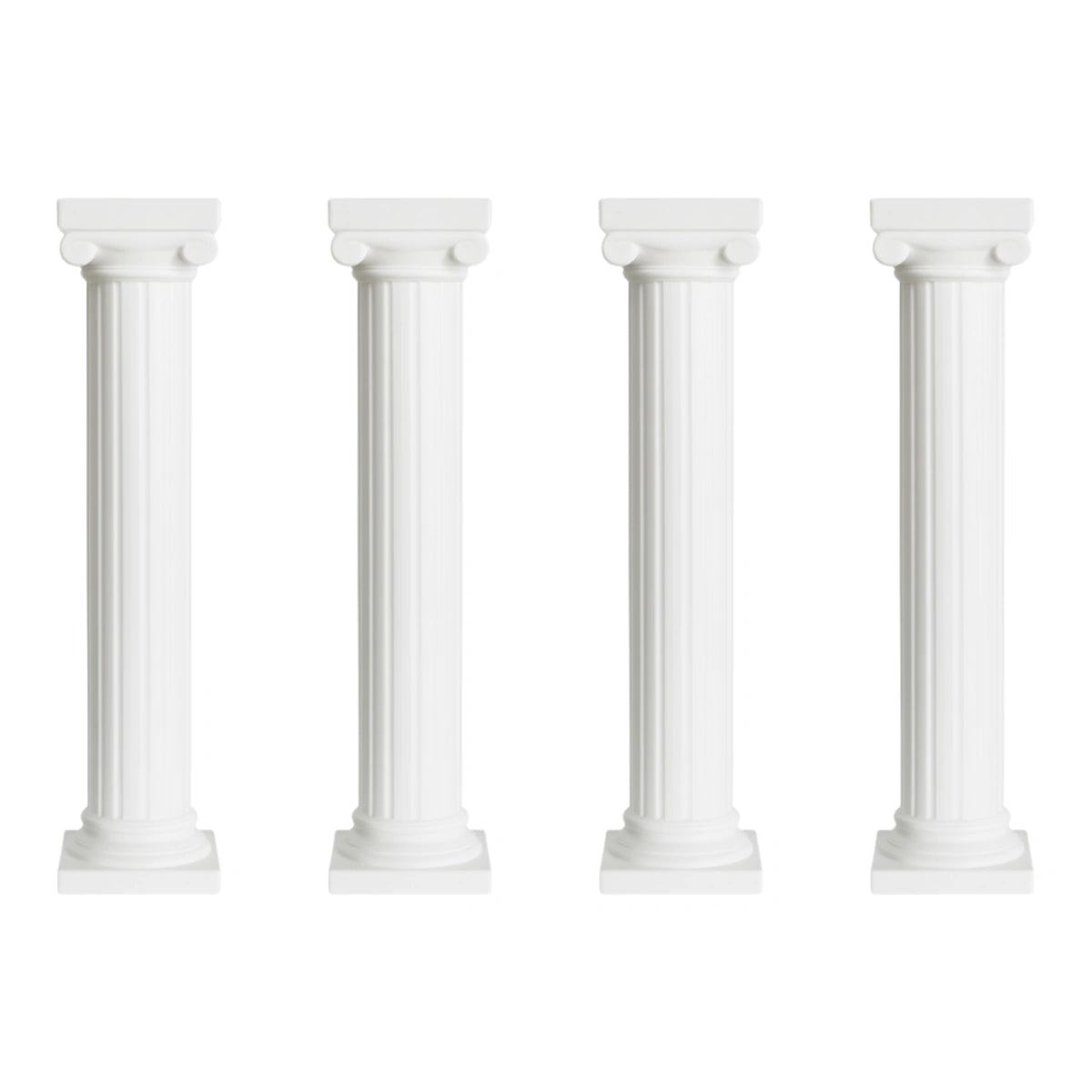 White Cake Pillar - Grecian Style 7 Inch (4 Pack) - Gateau Art