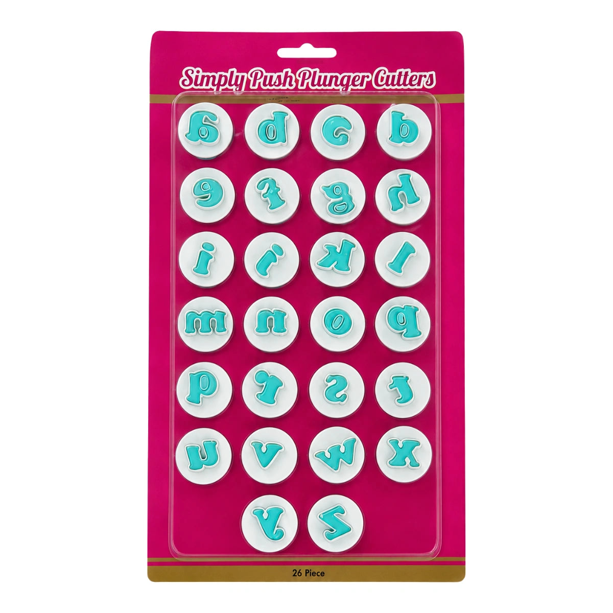 Mini Lower Case Alphabet Simply Push Plunger Cutters (26 Pack) - Iconic Cake Art