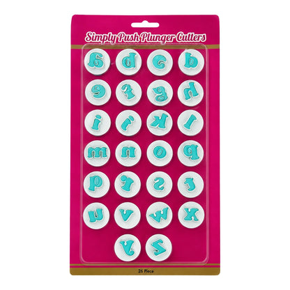 Mini Lower Case Alphabet Simply Push Plunger Cutters (26 Pack) - Iconic Cake Art