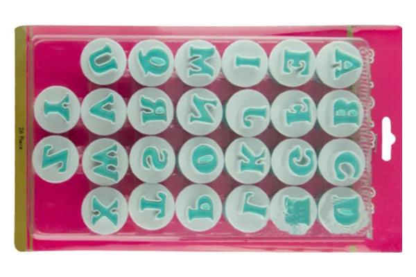 Mini Upper Case Alphabet Simply Push Plunger Cutters (26 Pack) - Iconic Cake Art