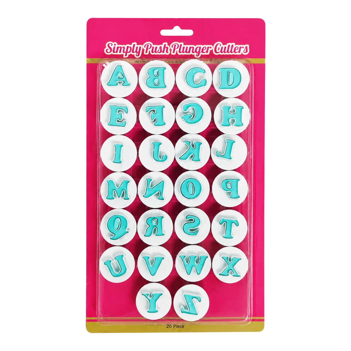 Mini Upper Case Alphabet Simply Push Plunger Cutters (26 Pack) - Iconic Cake Art