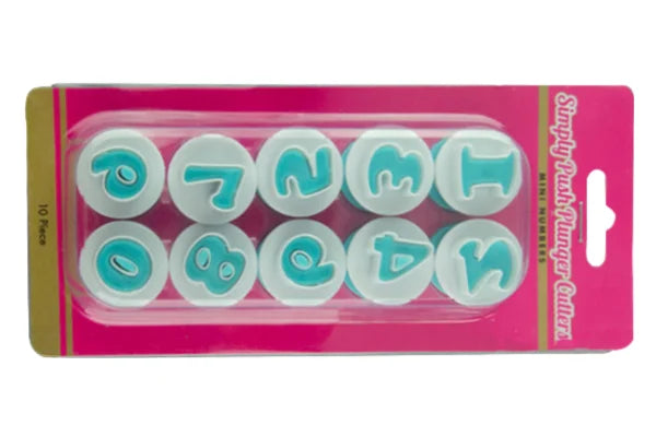 Mini Number Simply Push Plunger Cutters (10 Pack) - Iconic Cake Art