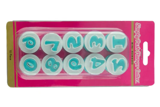 Mini Number Simply Push Plunger Cutters (10 Pack) - Iconic Cake Art