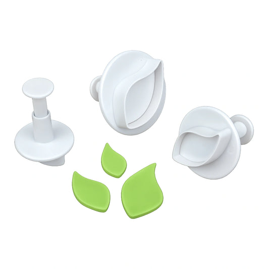 Curved Leaf Plunger Cutters (3 Pack) - Iconic Cake Art