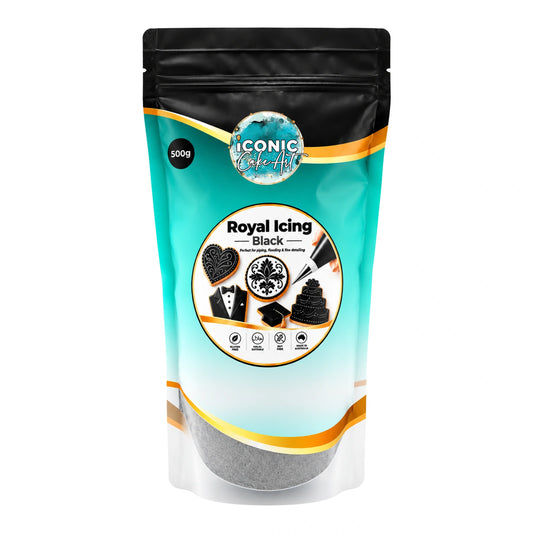 Black Royal Icing Mix 500g - Iconic Cake Art