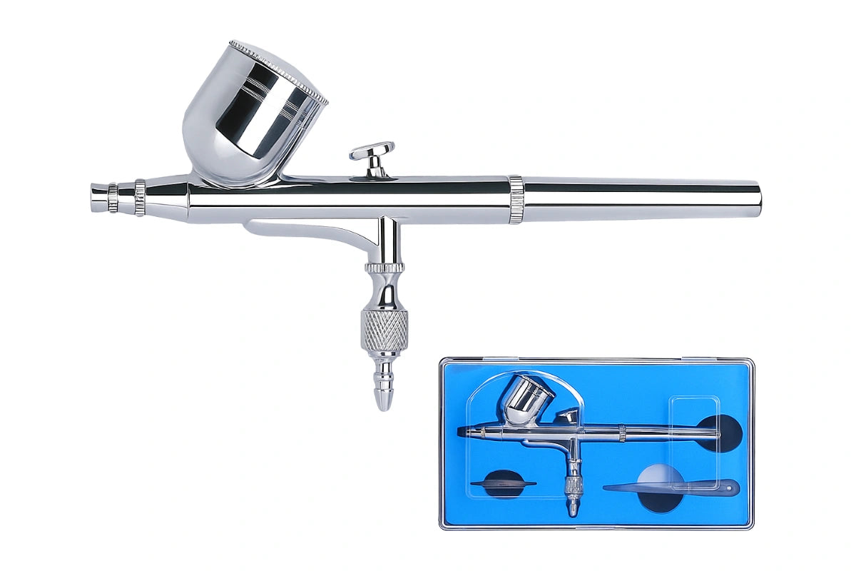 AIRBRUSH GUN KIT CAKE DECORATING TOOLS SUPPLY SUPPLIES - Airbrush Gun Dual Action - Silver
