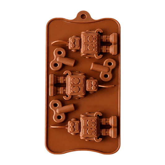 Robot and Keys - Easy Flex Chocolate Silicone Mould - Iconic Cake Art