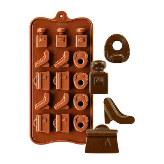 Girl Items - Handbag,perfume,shoes - Easy Flex Chocolate Silicone Mould - Iconic Cake Art