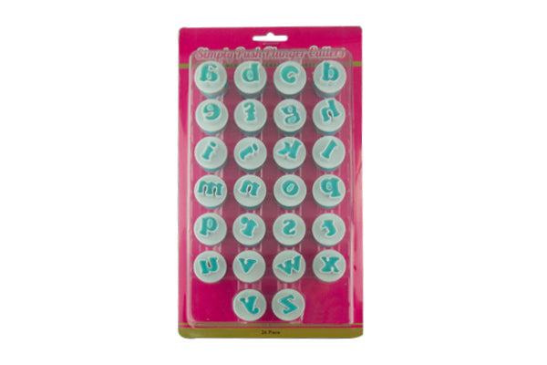Mini Lower Case Alphabet Simply Push Plunger Cutters (26 Pack) - Iconic Cake Art