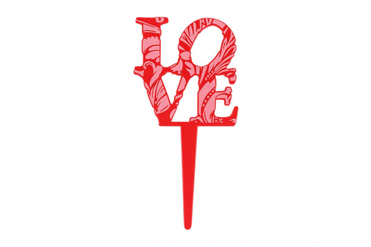 Red Love Colour Script - Cupcake Picks (8 Pack) - Bakery Crafts