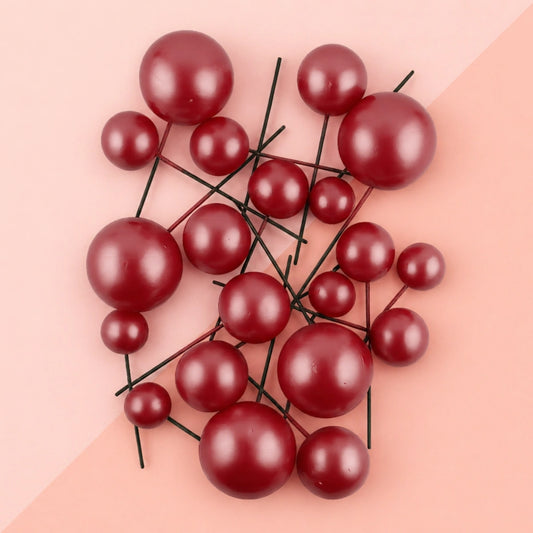 Vintage Pink Pearl Ball Topper (20 Pack) - Iconic Cake Art
