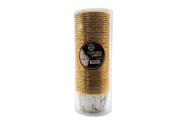 White Gold Marble Metallic Cupcake Liners (50 Pack) - Iconic Cake Art