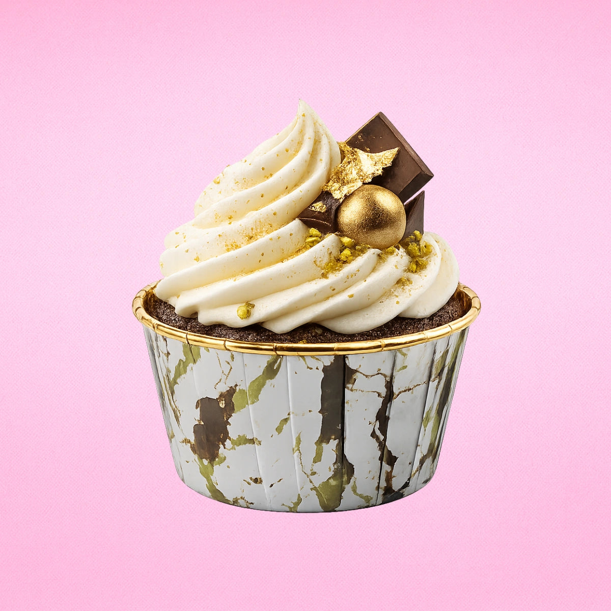 White Gold Marble - Metallic Cupcake Liners - 50Pcs