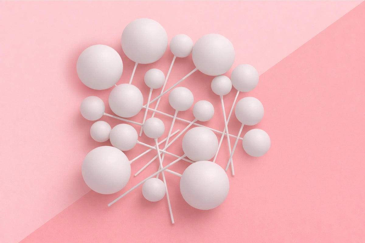 White Matte Ball Toppers (20 Pack) - Iconic Cake Art