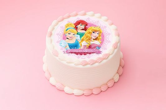 6.3 Inch Disney Princess Round Edible Icing Image 16cm - BSC