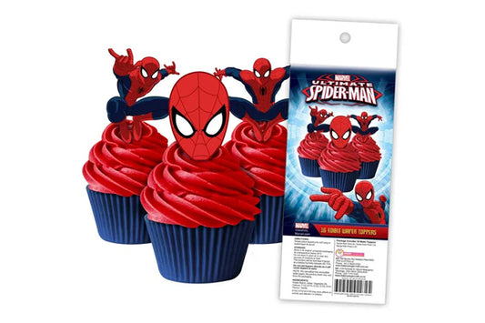 Spiderman Edible Wafer Cupcake Toppers (16 Pack) - BSC
