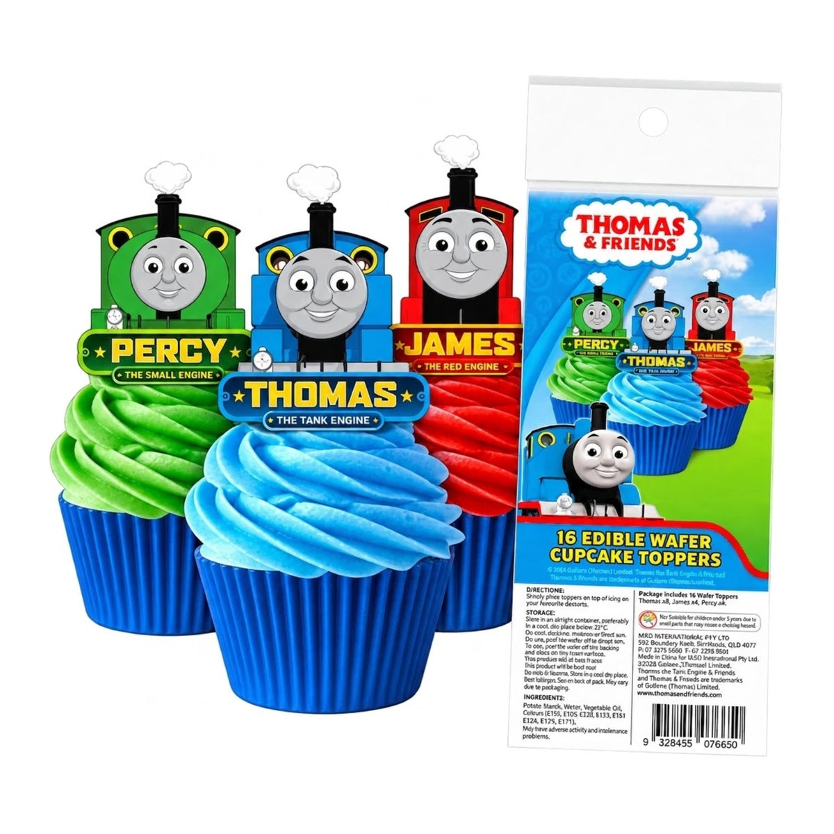 Thomas the Tank Engine - Edible Wafer Cupcake Toppers (16 Pack) - BSC