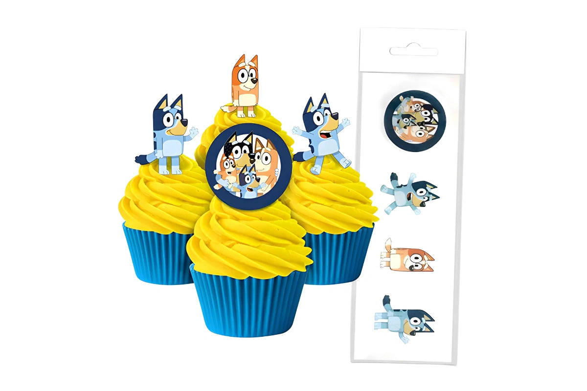 Bluey Edible Wafer Cupcake Toppers (16 Pack) - BSC