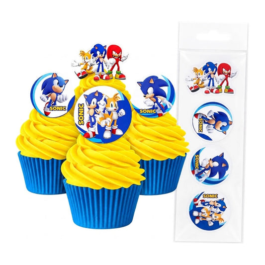 Sonic the Hedgehog Edible Wafer Cupcake Toppers (16 Pack) - BSC