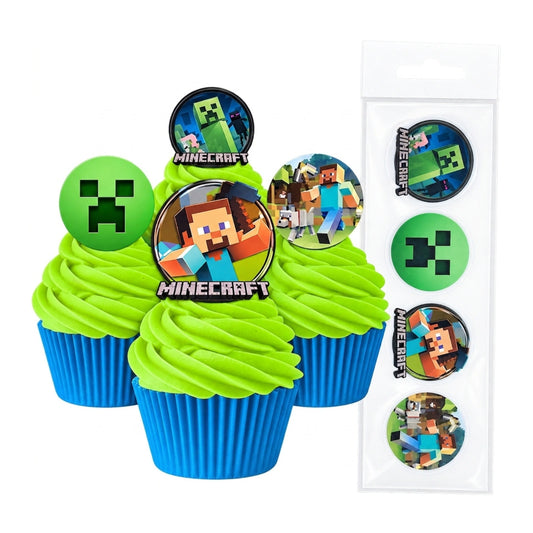 Minecraft Edible Wafer Cupcake Toppers (16 Pack) - BSC