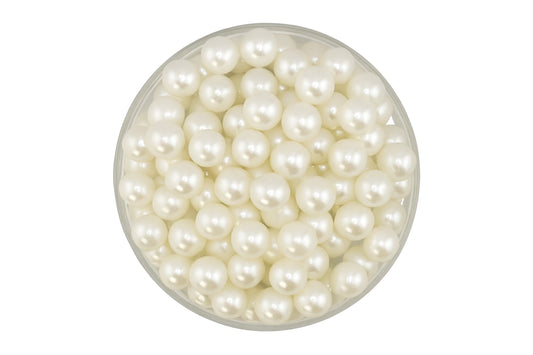 White 8mm Pearl Cachous 30g - Iconic Sprinkles