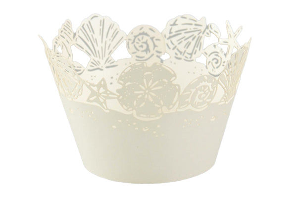 Ivory Shells Cake Wraps - Cake Decorating Tools (12 Pack) - Iconic Cake Art