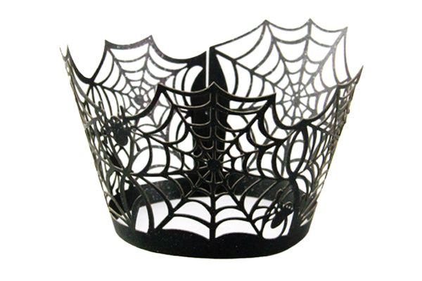 Spider Web Cupcake Wraps - Cake Decorating Tools - Pack of 12 - Iconic Cake Art