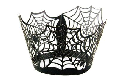 Spider Web Cupcake Wraps - Cake Decorating Tools - Pack of 12 - Iconic Cake Art