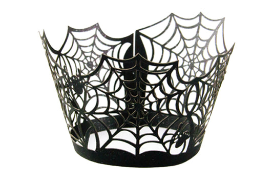 Spider Web Cupcake Wraps - Cake Decorating Tools - Pack of 12 - Iconic Cake Art