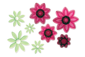 Pointed 8 Petal Daisy Set of 4,103FF045