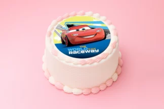 16cm DISNEY CARS LIGHTNING MCQUEEN ROUND EDIBLE ICING IMAGE BSC,HS221170