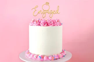 ENGAGED Gold Metal Topper,SCC949074