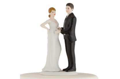 expecting couple bride and groom cake topper,8654