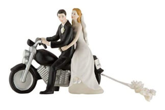 Bride And Groom Motorcycle Get Away Wedding Cake Topper,8660