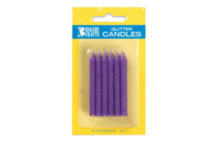 Purple Glitter Smooth and Spiral Candles,C-74PR