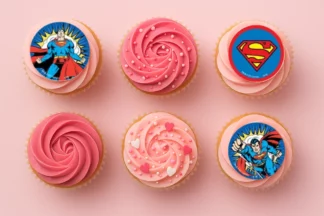 15 PER SHEET 2 Inch 5cm SUPERMAN CUPCAKE IMAGE SHEET BSC,CC910050_2
